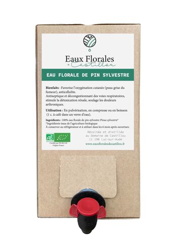 Eau florale de Pin Sylvestre Bio - Bag-in-Box 3L 1
