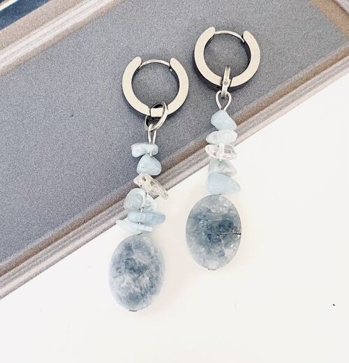 Earrings silver /Aquamarine