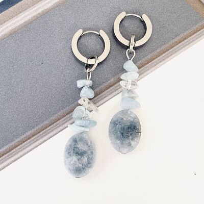 Earrings silver /Aquamarine