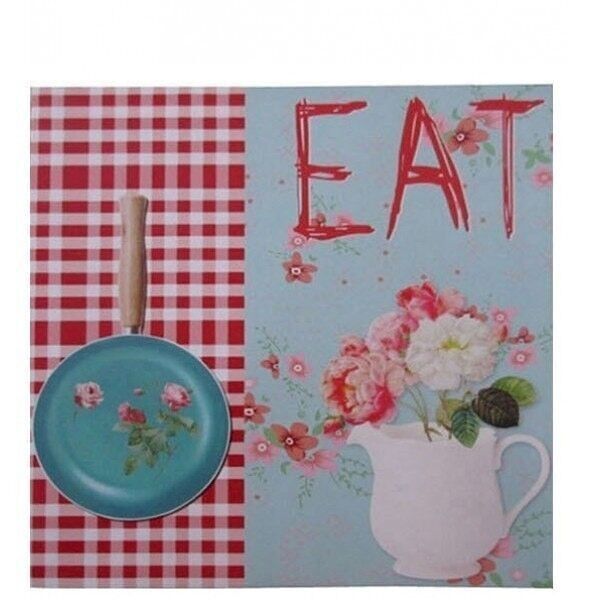 Set of 2 paintings on canvas about the kitchen and the state of hunger in vintage mood 28x2x28cm