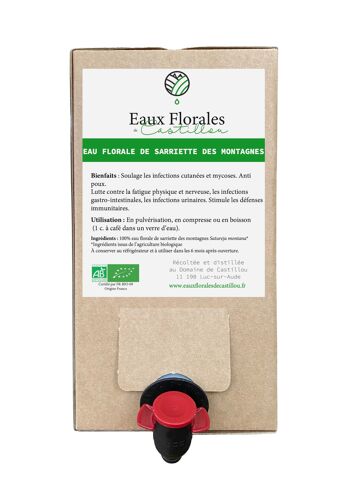 Eau florale de Sarriette des Montagnes Bio - Bag-in-Box 2,8L 1