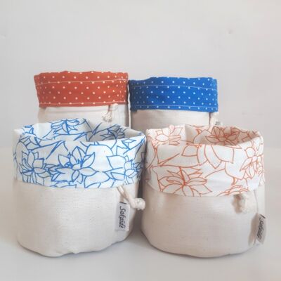 Cotton/cotton printed lined storage purse