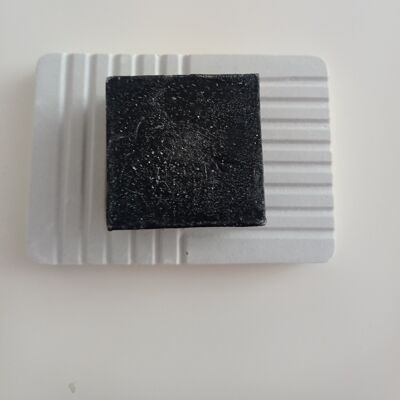 Rectangular white concrete soap dish - Bathroom accessory
