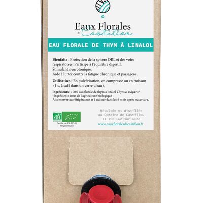 Acqua floreale di timo bio con linalolo - Bag-in-Box 3L