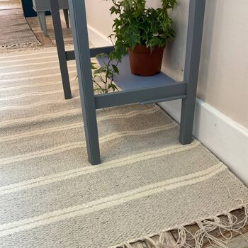 VARCA Tapis Gris Design Rayé Coton et Fil de Jute 5