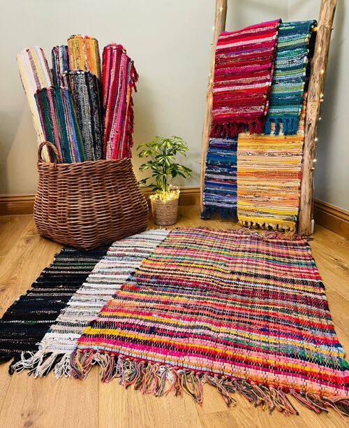 FESTIVAL Recycled Cotton Blend Rag Rug in Varied Colourways