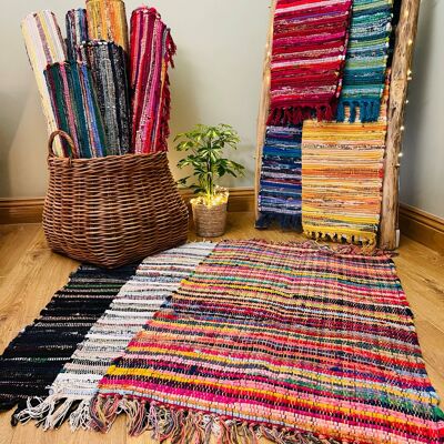 FESTIVAL Recycled Cotton Blend Rag Rug in Varied Colourways