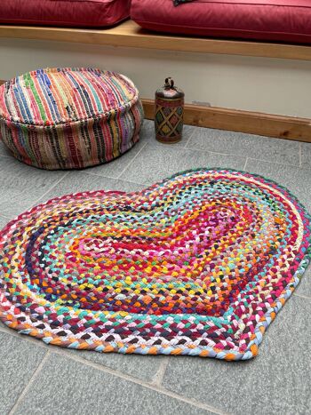 Tapis Prem Love Heart Tissu Recyclé Multicolore 60 cm x 90 cm 1