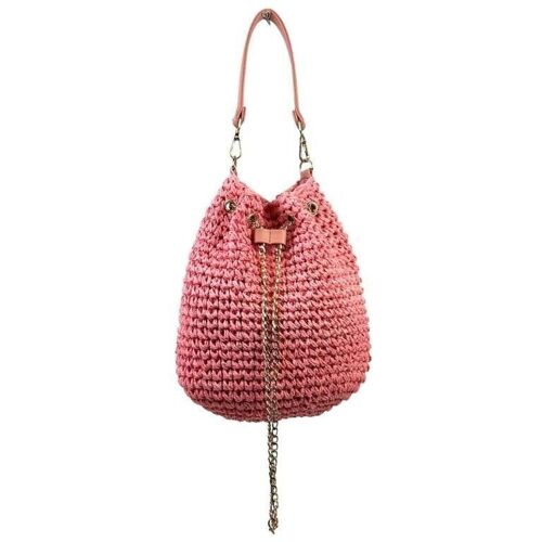 Bolso de Papel Estilo Bucket para Mujer. Promo Playa Verano