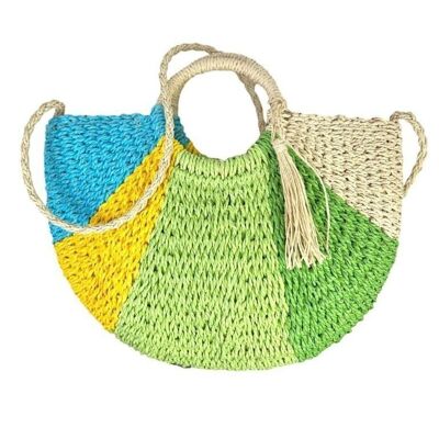Large Multicolored Paper Bag for Women. Beach and Pool