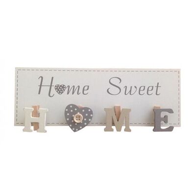 Wooden wall hanger with the phrase HOME SWEET HOME 24x8.5cm
