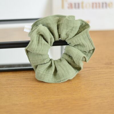 Scrunchie Gasa de algodón Caqui