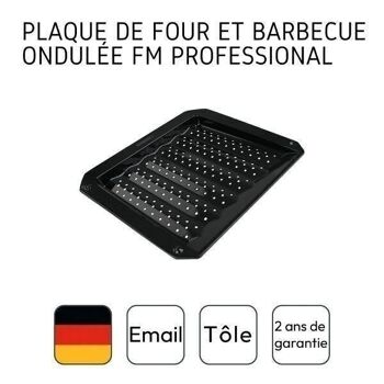 Plaque ondulée et perforée pour four et barbecue en tôle FM Professional Barbecue 4