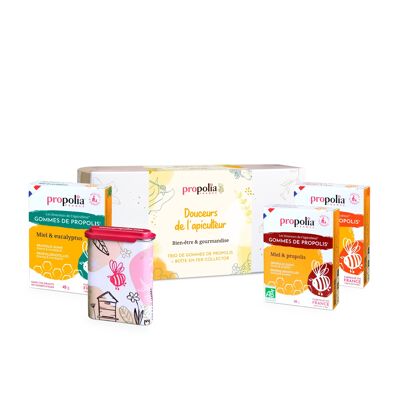 Weihnachtsbox - Süße des Imkers - Packung mit Honig-, Eukalyptus- und Zitronen-Propolis-Gummi