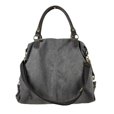 Canvas Bag with Leather Handles for Women. Mother's Day