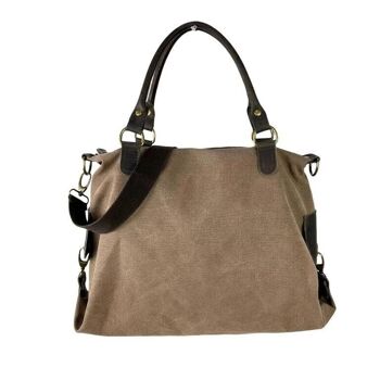 Sac en toile avec poignées en cuir pour femme. Fête des mères 2