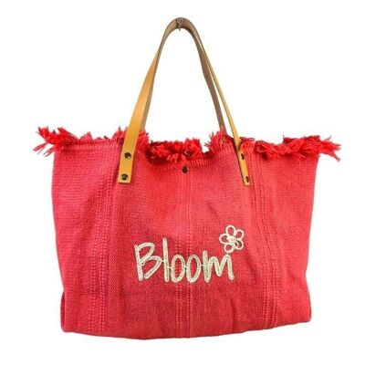 Canvas Shopper Bag with Leather Handles for Women. Promotion