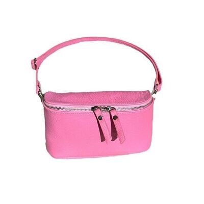 Grain Leather Belt Bag with Zippers for Women - Summer