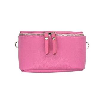 Sac ceinture en cuir grainé avec fermetures éclair pour femme - été 2