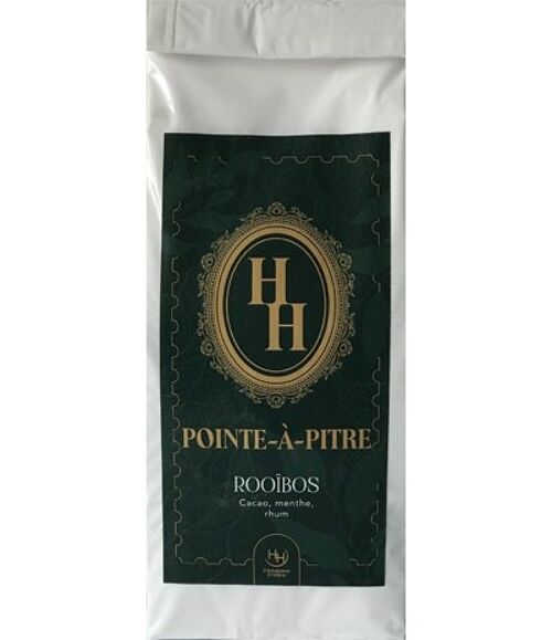 Pointe à Pitre, Rooïbos cacao, menthe, rhum, 100g.