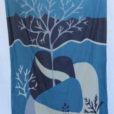 Luna Organic Cotton Scarf Blue