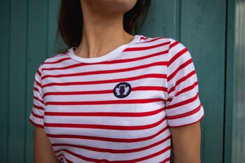 Le Marin - Tshirt femme coton bio rayé rouge 2