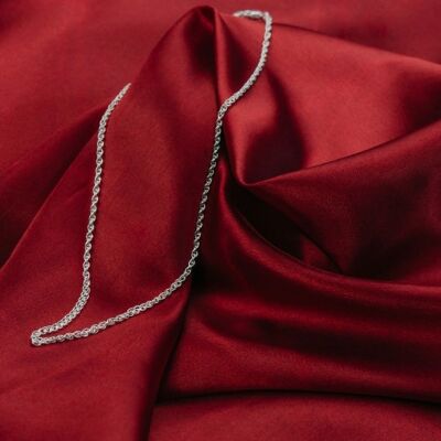 925 Sterling Silber schlicht geflochtene dünne minimalistische Unisex-Kette Choker-Halskette