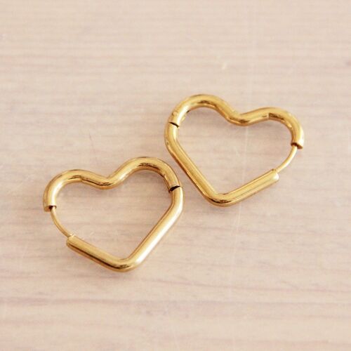 Stainless steel heart creole “large” – gold
