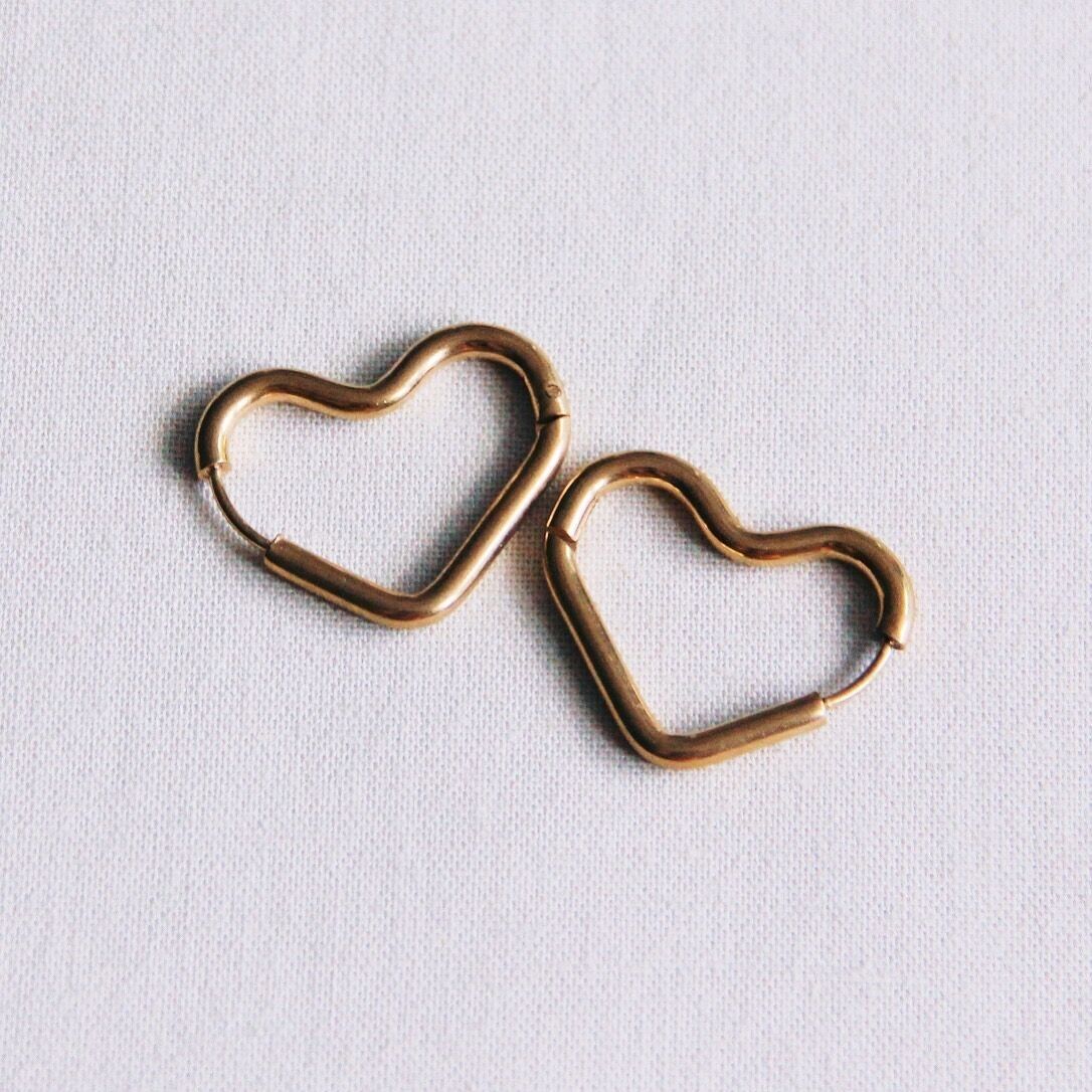 Stainless steel heart creole “large” – gold