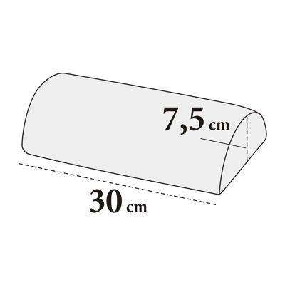 Maniküre Handauflage halbrund - Ø 7,5 cm × 30 cm - K-Leder / reinweiss