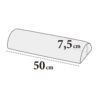 Half-round knee brace - Ø 7.5 cm × 50 cm - K-leather / pure white