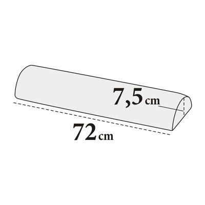 Knee brace half round "Maxi" - Ø 7.5 cm × 72 cm - K-leather / pure white