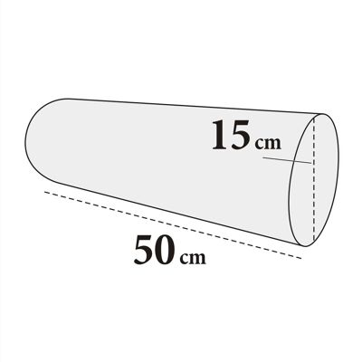 Rollo de rodilla - K-cuero / blanco puro lavable - redondo completo - Ø15 × 50 cm
