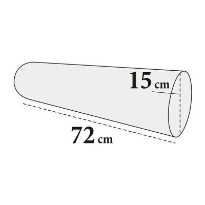 Rollo de rodilla "Maxi" - K-cuero / blanco puro lavable - redondo completo - Ø15 × 72 cm