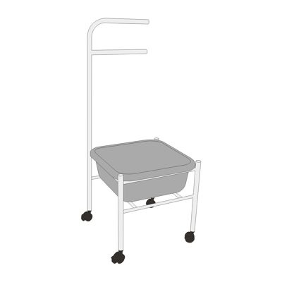 Foot tub trolley - white frame / gray tub