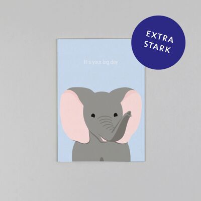 Postkarte aus Holzschliffpappe Gitte Elefant