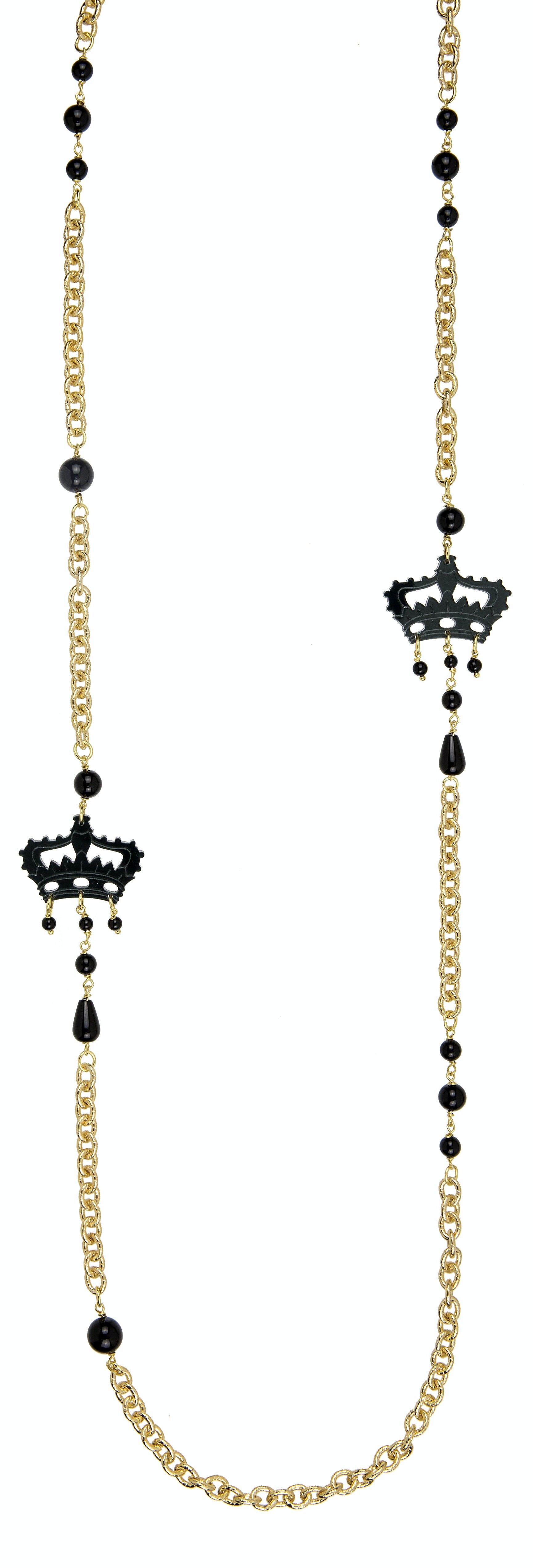 Bijoux en plexiglas coloré idéal pour l'été. Collier Femme Kaguya Couronne Plexiglas Miroir Gris et Soie. Fabriqué en Italie