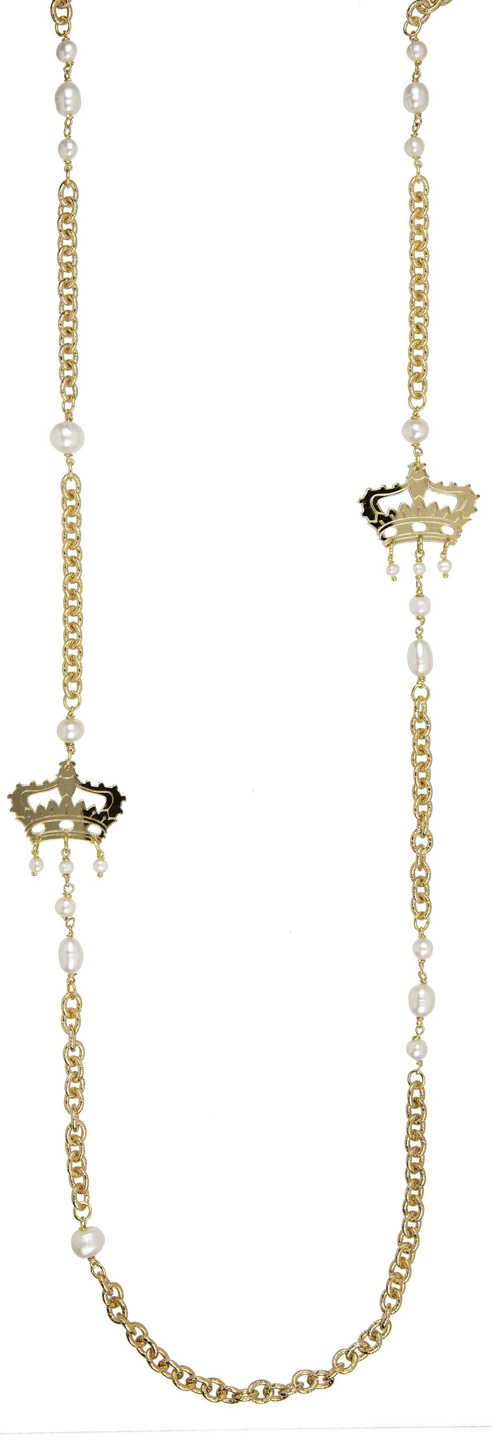 Bijoux en plexiglas coloré idéal pour l'été. Collier Femme Kaguya Couronne Plexiglas Miroir Or et Soie. Fabriqué en Italie