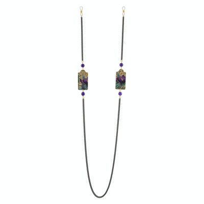 Perfect fashion accessories for spring summer. The Tag Small Purple Flower Glasses Chain. Made in Italy
