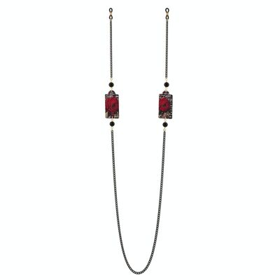 Perfect fashion accessories for spring summer. Chain For Glasses The Tag Small Red Rose. Made in Italy