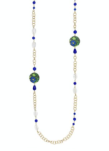 Célébrez le printemps avec des bijoux inspirés des fleurs. Sautoir Femme The Circle Small Blue Flower Fabriqué en Italie