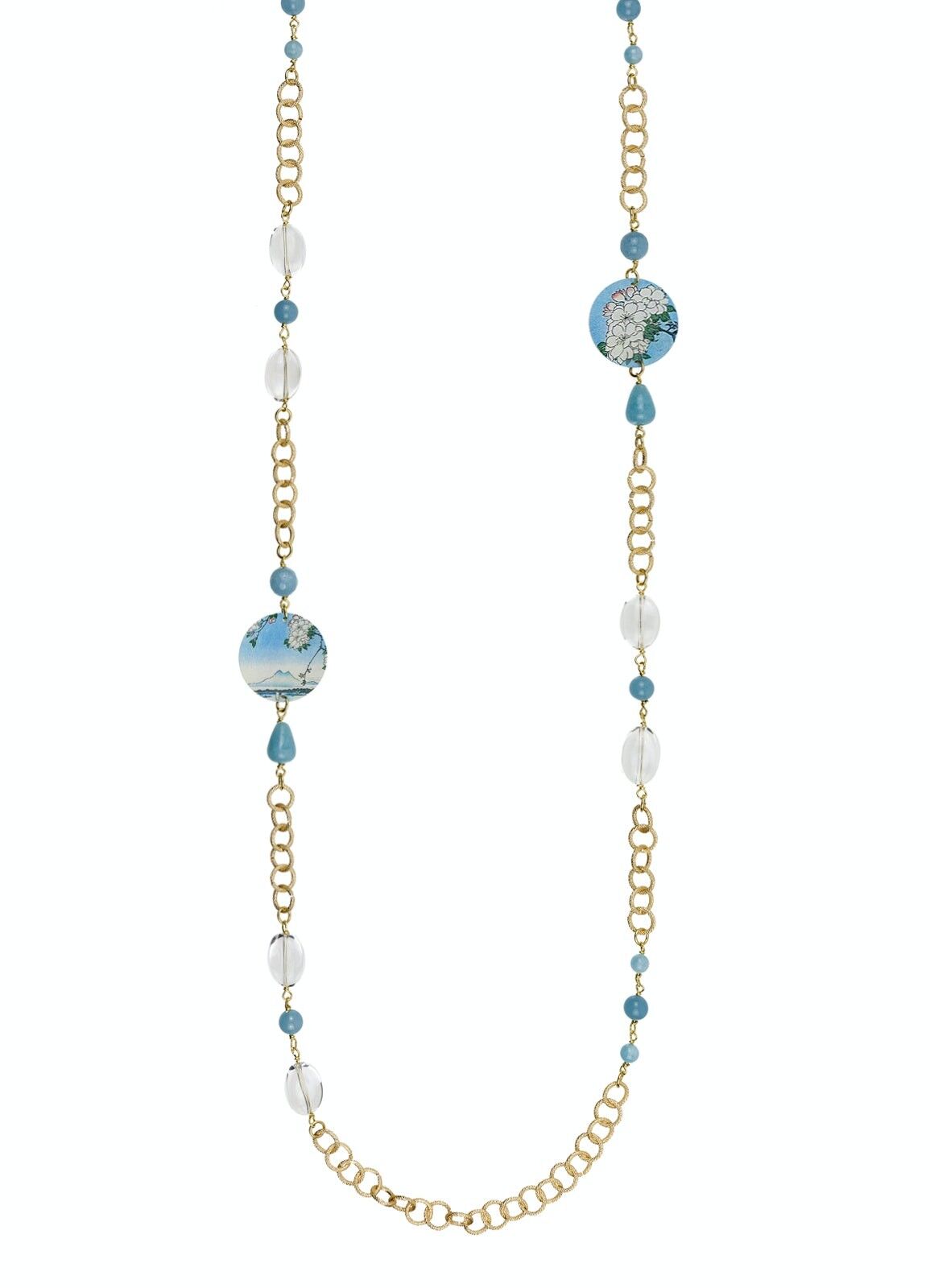 Celebra la primavera con gioielli ispirati ai fiori. Collana Lunga Donna The Circle Piccolo Fiori Bianchi Made in Italy