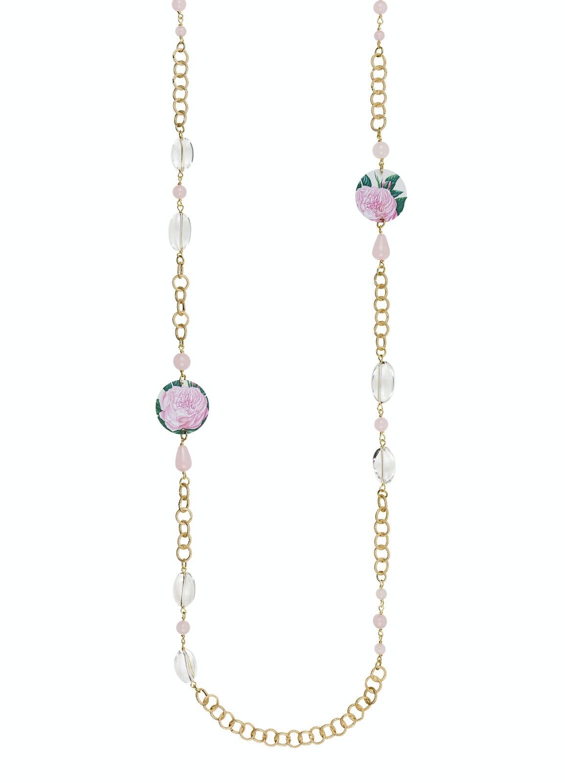 Celebra la primavera con gioielli ispirati ai fiori. Collana Lunga Donna The Circle Piccolo Fiore Rosa Made in Italy