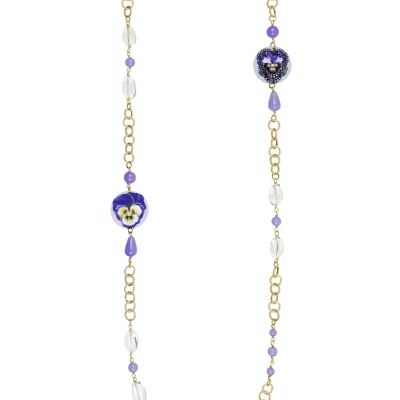 Celebrate spring with flower-inspired jewelry. Women's Long Necklace The Circle Small Pansè Jewel Made in Italy