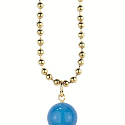 Celebrate spring with flower-inspired jewelry. The Circle Women's Necklace Classic Blue Flower Yellow Lines Background Made in Italy