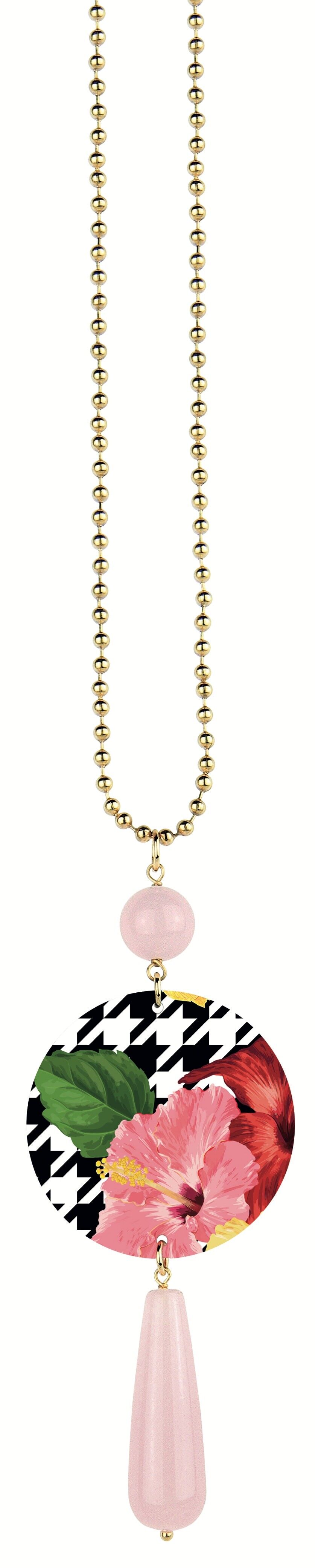 Celebra la primavera con gioielli ispirati ai fiori. Collana Donna The Circle Classico Fiore Rosa Fondo Pied de Puole Made in Italy