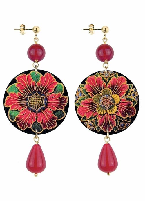 Celebra la primavera con gioielli ispirati ai fiori. Orecchini Donna The Circle Classico Rosone Rosso Made in Italy