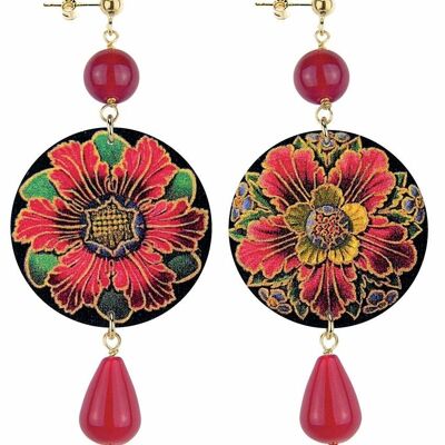 Feiern Sie den Frühling mit von Blumen inspiriertem Schmuck. The Circle Classic Red Rosette Damenohrringe Made in Italy