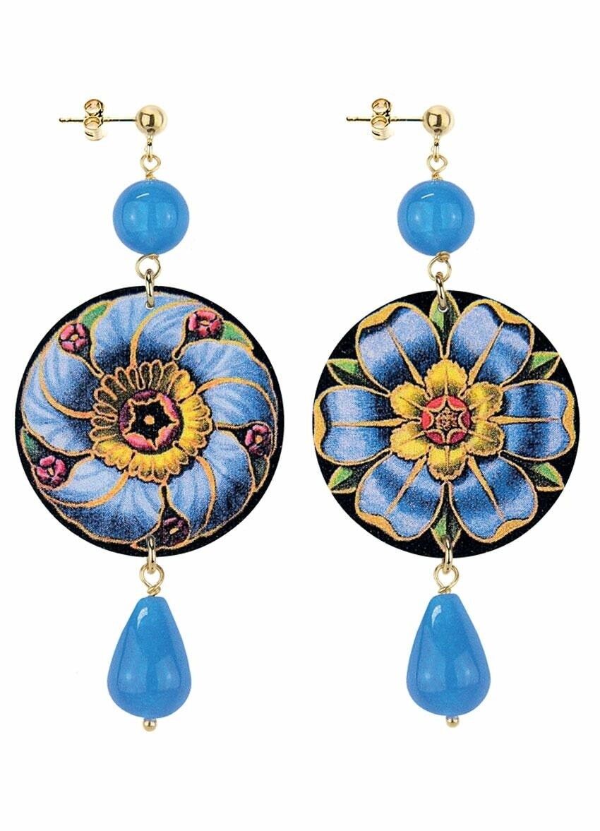 Feiern Sie den Frühling mit von Blumen inspiriertem Schmuck. The Circle Classic Blue Rosette Damenohrringe Made in Italy