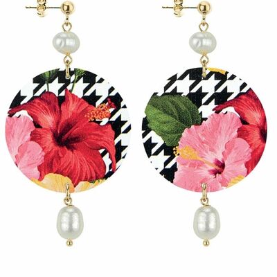 Celebrate spring with flower-inspired jewelry. The Circle Women's Earrings Classic Pink Flower Pied de Puole Bottom Made in Italy